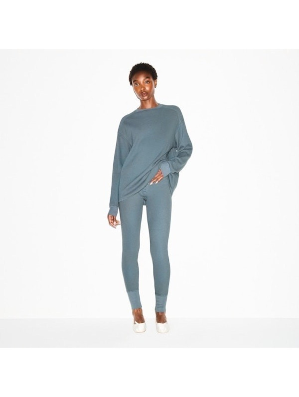 Skims heavy waffle button up legging